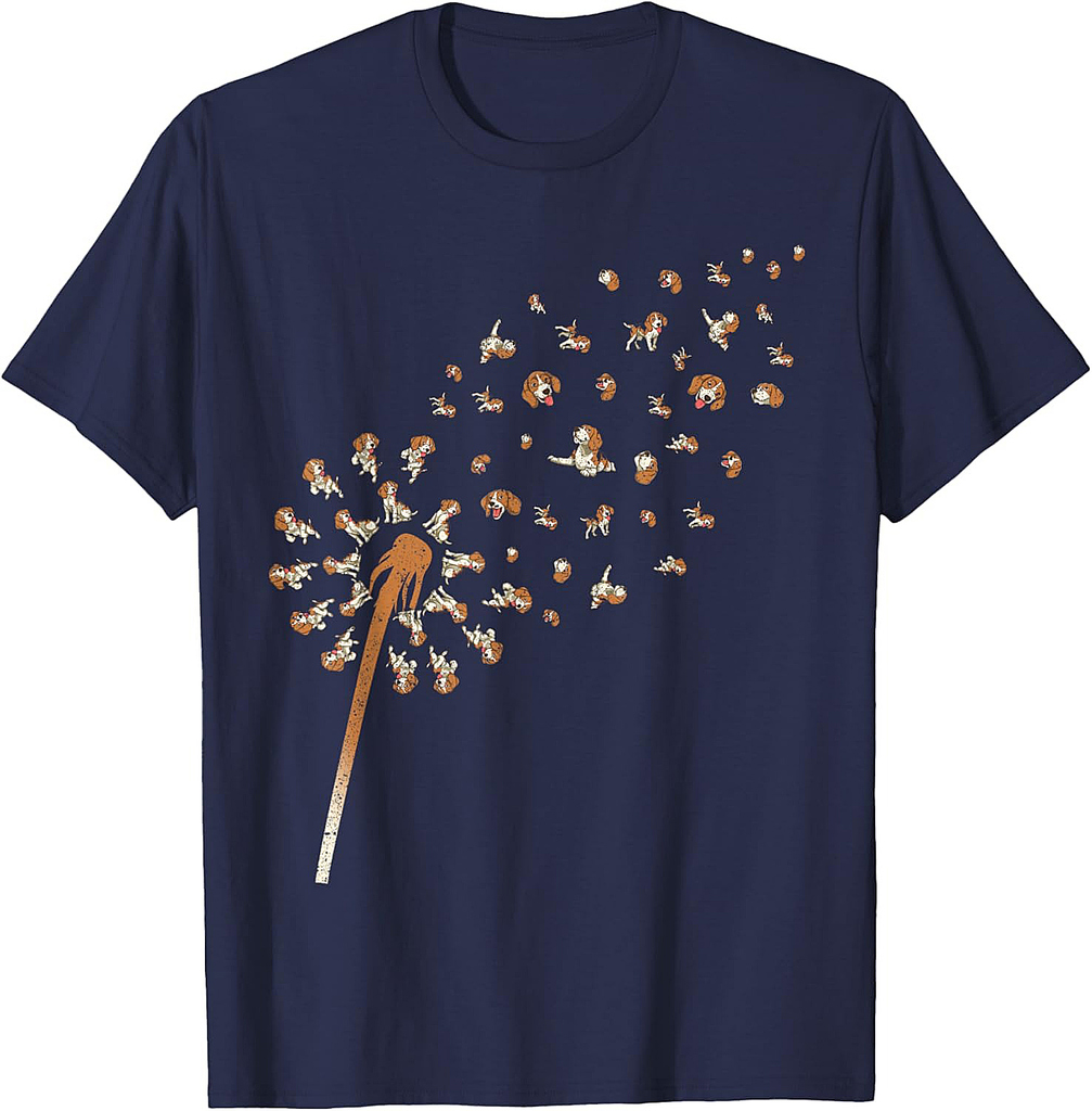 Cute Beagle Lover Pet Animal Dog Owner Dandelion Beagle T-Shirt for Men Women Girls