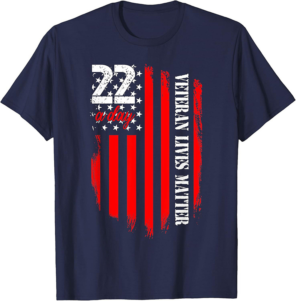 Veteran Lives Matter Suicide Awareness Ptsd Veteran 22 Day T-Shirt