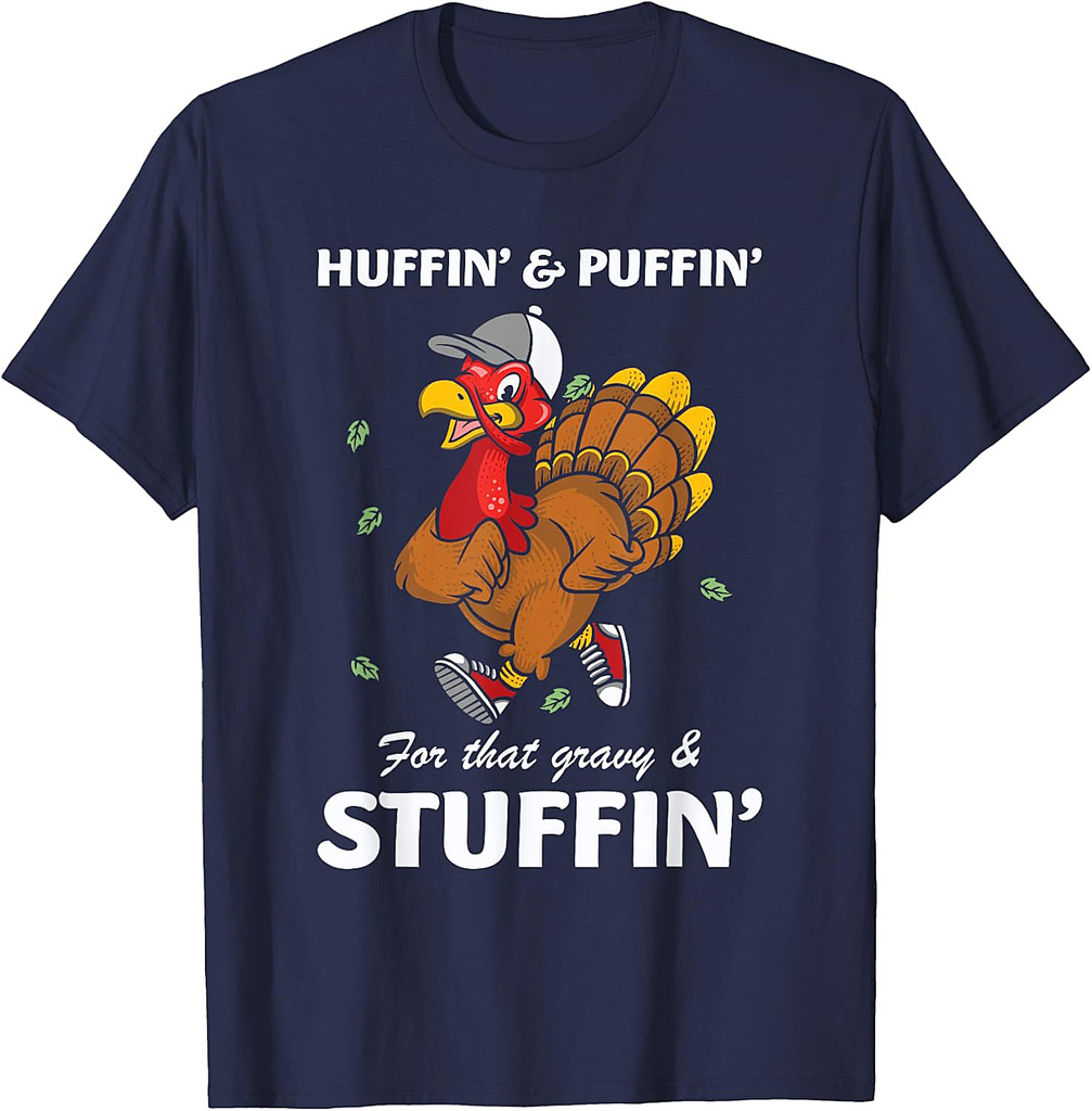 Marathon Running Turkey Trot Funny Thanksgiving Team T-Shirt