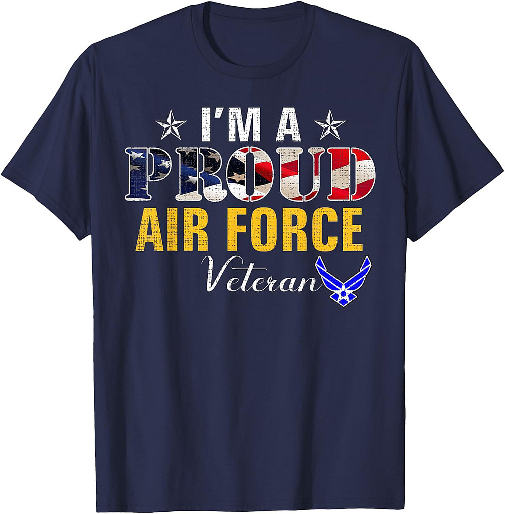 I'm A Proud Air Force Veteran American Flag Veteran Day T-Shirt