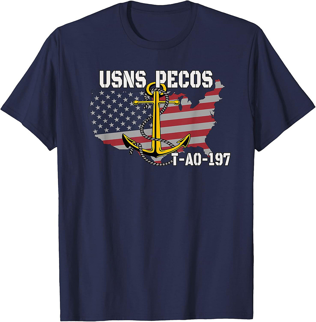 USNS Pecos T-AO-197 Replenishment Oiler Ship Veterans Day T-Shirt