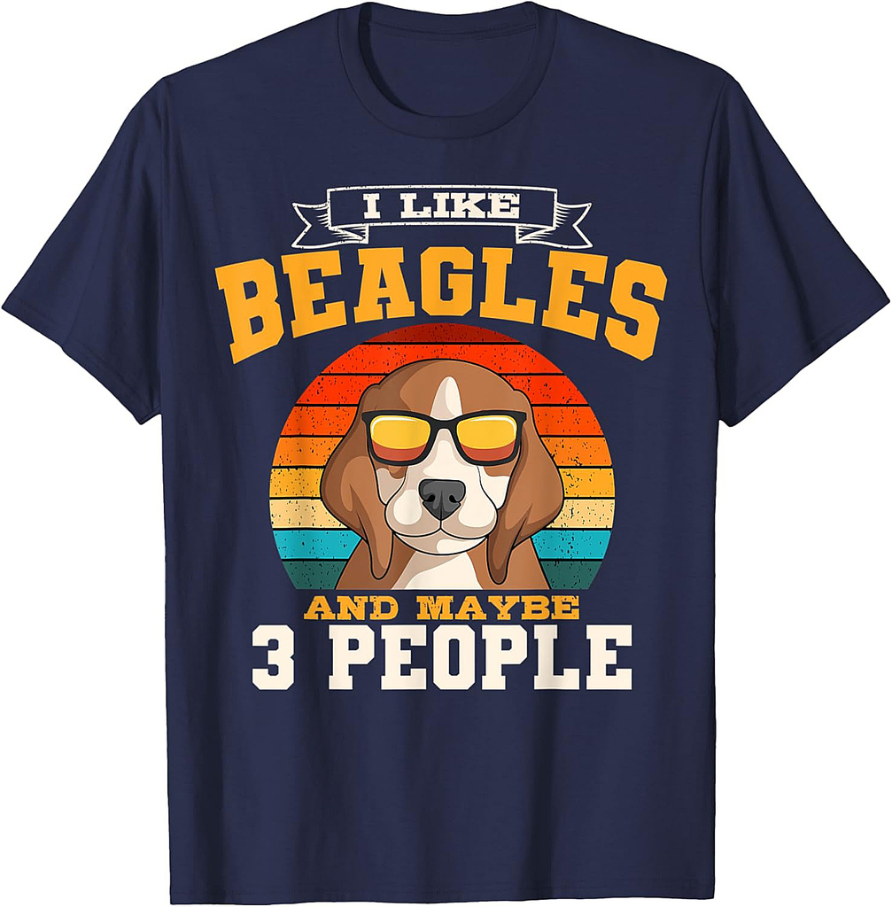 Beagle Retro Vintage Introverted Breeder Small Scent Dog Men Women T-Shirt