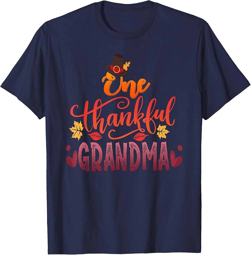 One Thankful Grandma Thanksgiving Gift Grandparents Grammy T-Shirt
