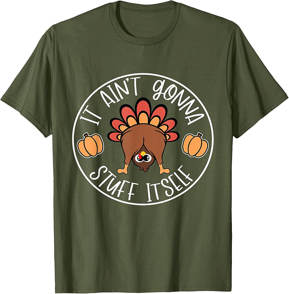 Retro It Aint Gonna Stuff Itself Gobble Turkey Thanksgiving T-Shirt