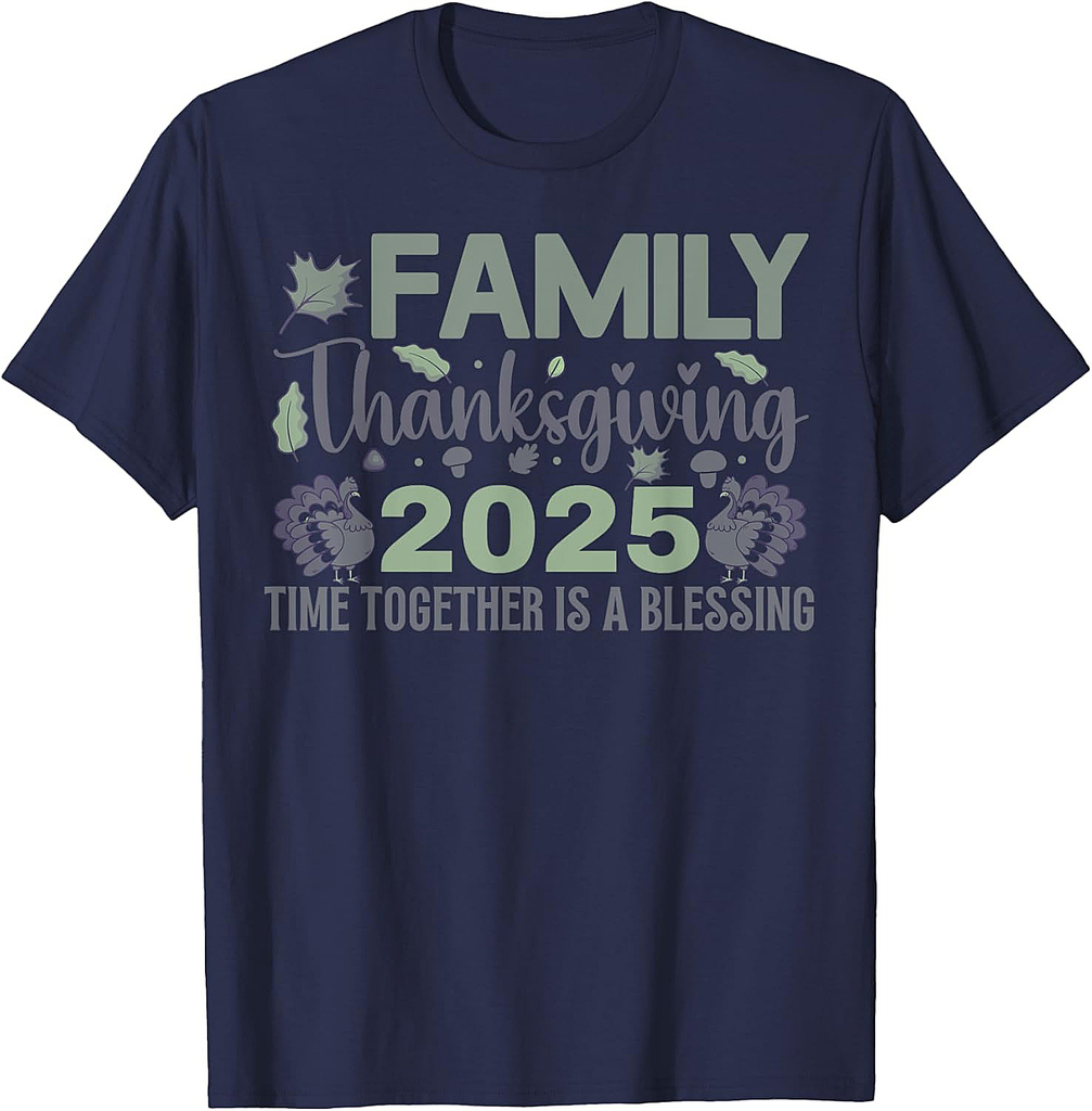 Family Thanksgiving 2025 Crew Pumpkin Group Matching Thanksgiving T-Shirt