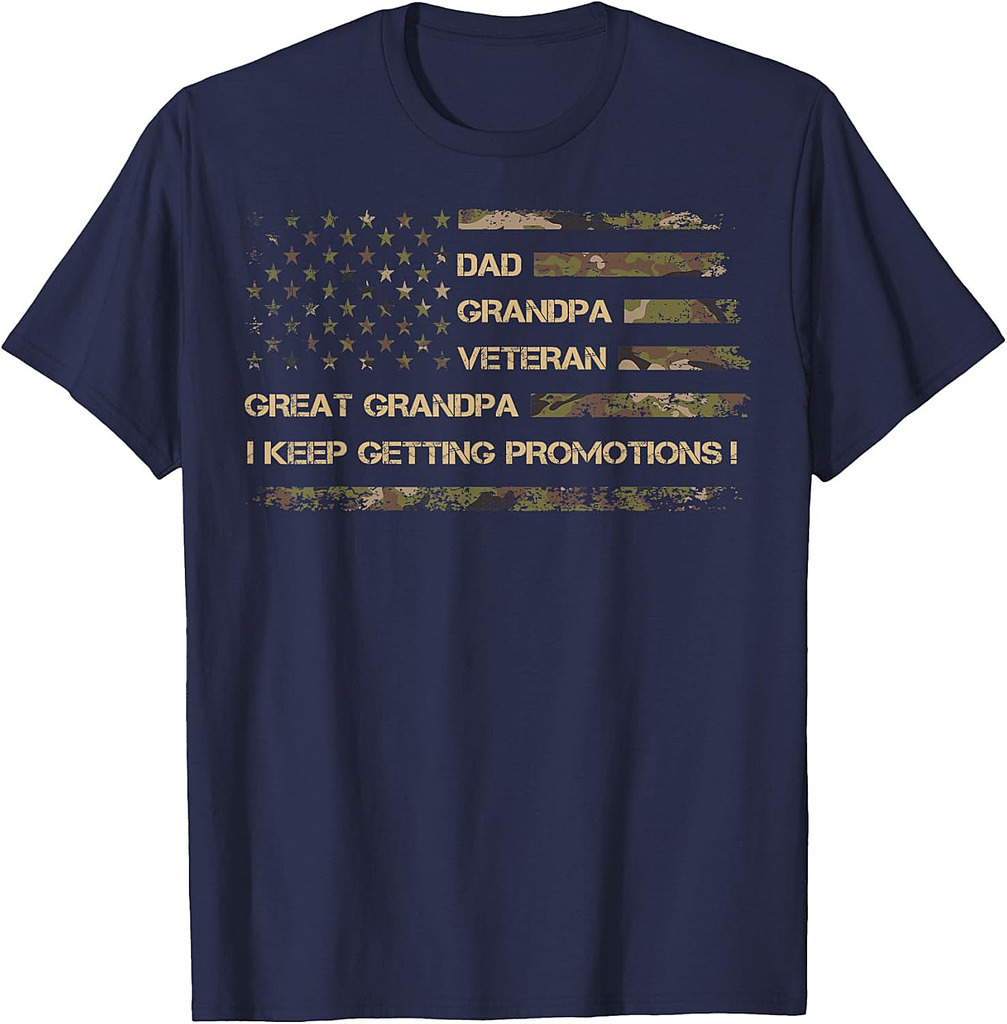 Fathers Day Dad Grandpa Veteran Great Grandpa from Grandkids T-Shirt