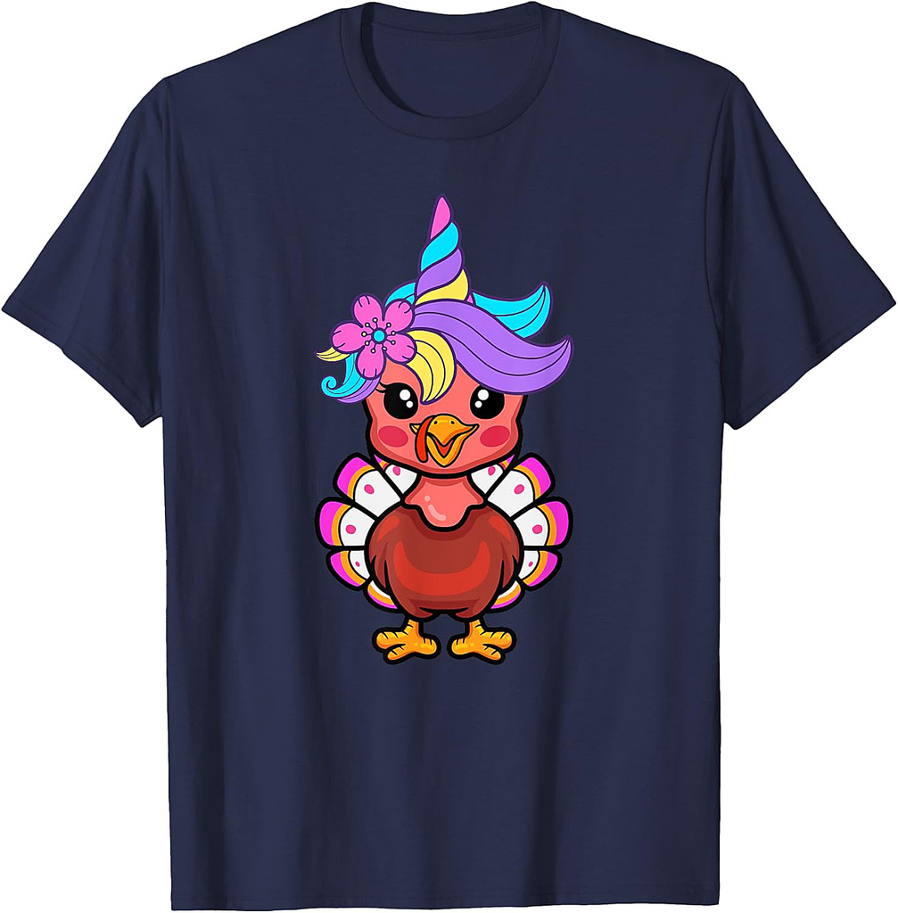 Cute Unicorn Funny Baby Turkey Thanksgiving Day T-Shirt