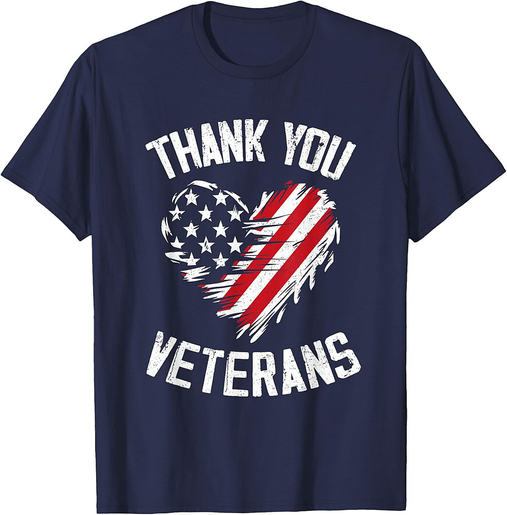 Thank You Veterans Patriotic American Flag Veterans Day 2025 T-Shirt
