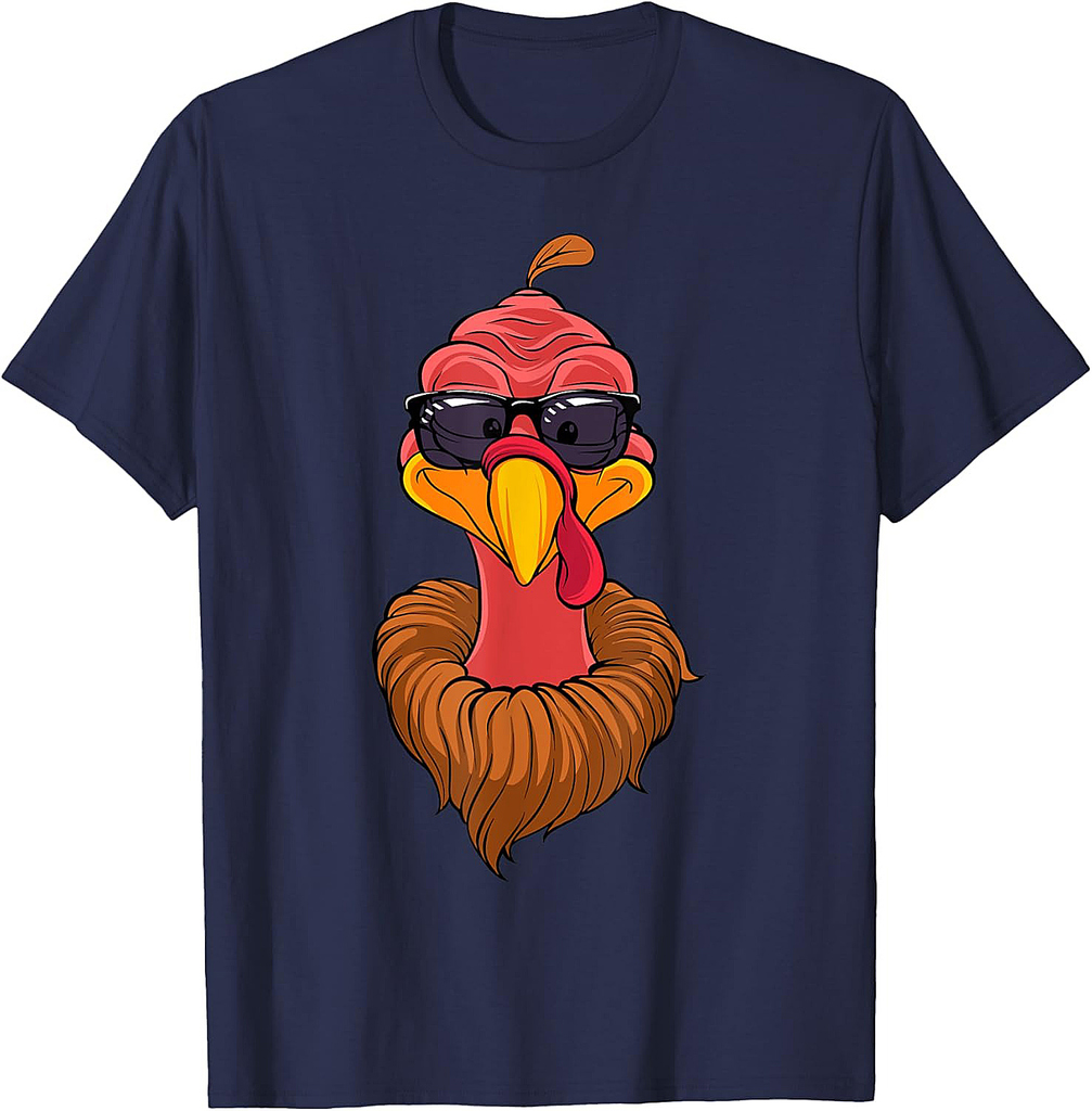 Cool Turkey Face With Sunglasses Funny Thanksgiving Day Gift T-Shirt