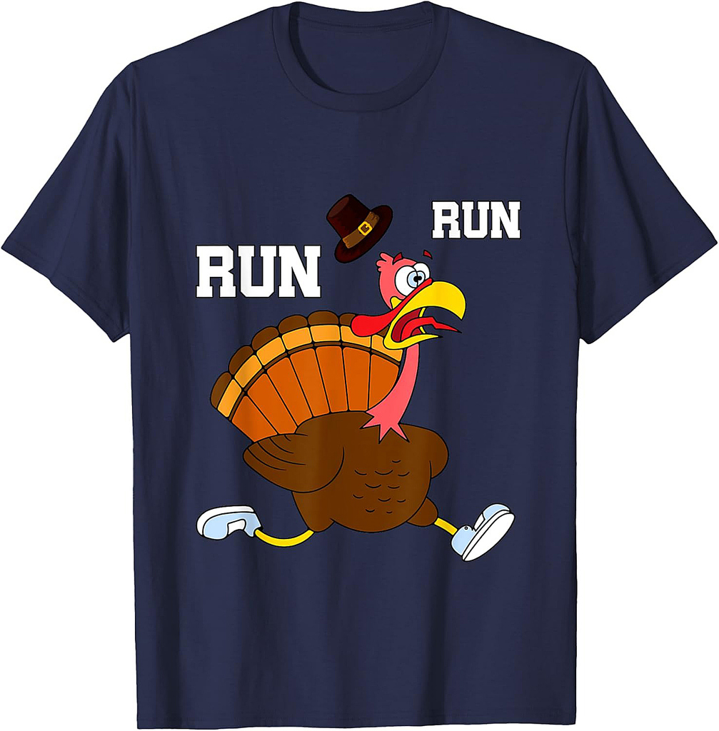 Turkey Run Costume Funny Thanksgiving Running Turkey T-Shirt