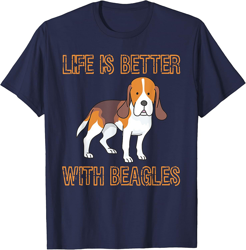 Life Is Better With Beagles T-Shirt Dog Lover Tee Shirt T-Shirt for Men Women