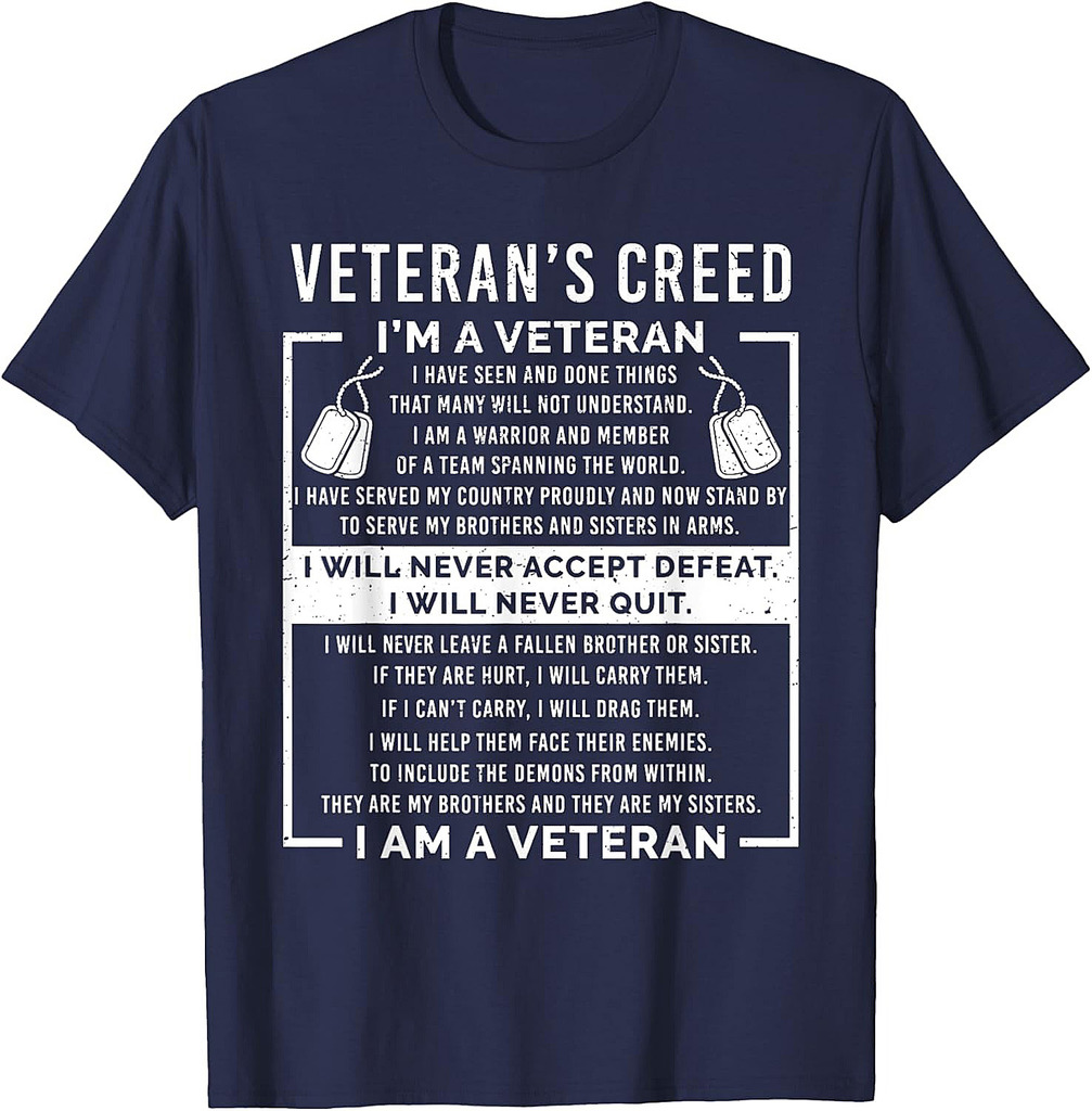 Veteran's creed Patriot War USA Oath Grandpa T-Shirt