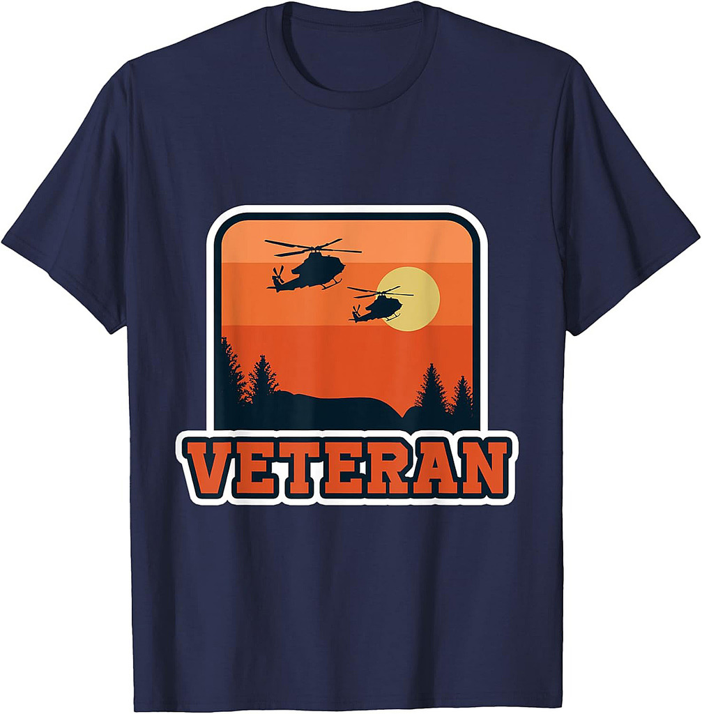 Vintage Veteran Sunset Army Soldier Veteran Military T-Shirt
