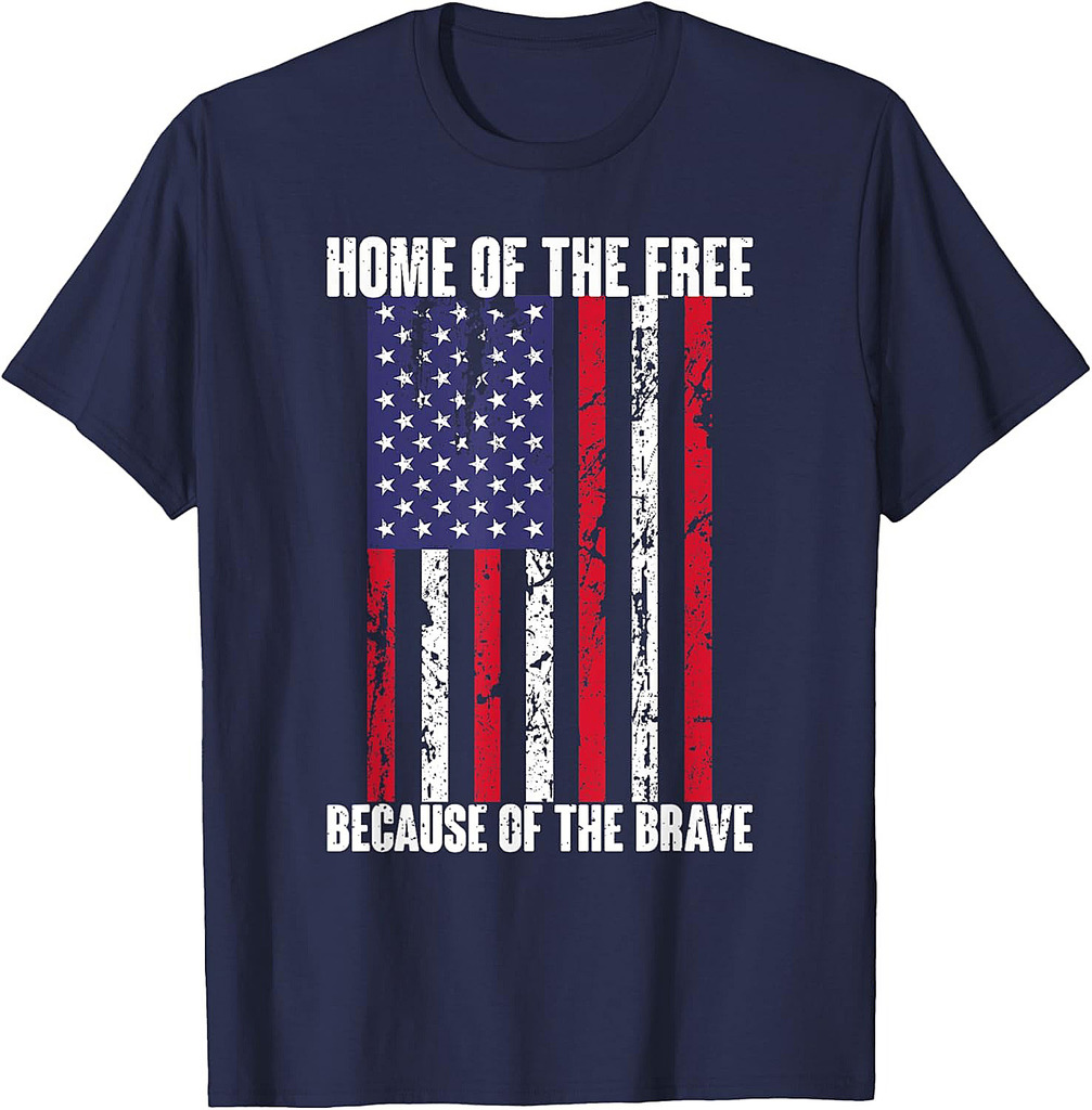American Flag Veteran Home Of The Free T-Shirt