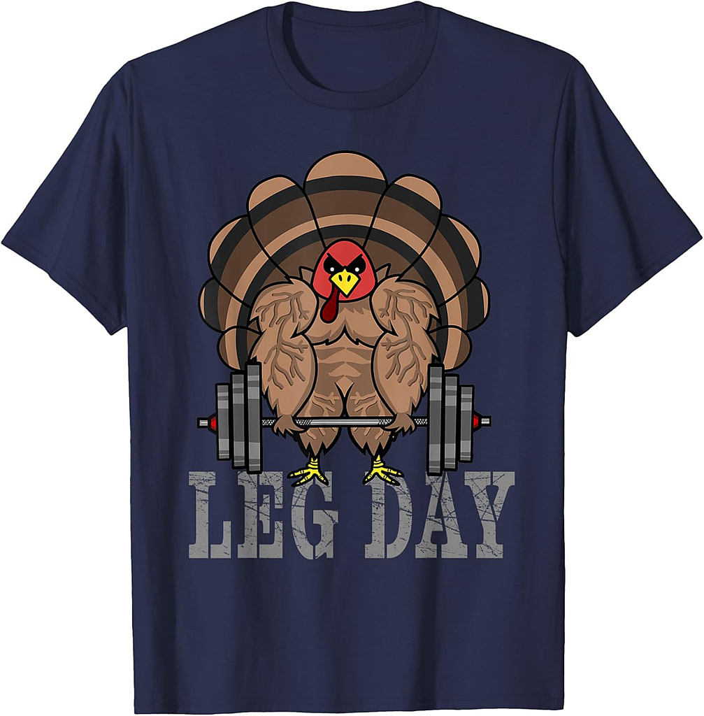 Funny Deadlifting Turkey Thanksgiving Leg Day Deadlift T-Shirt