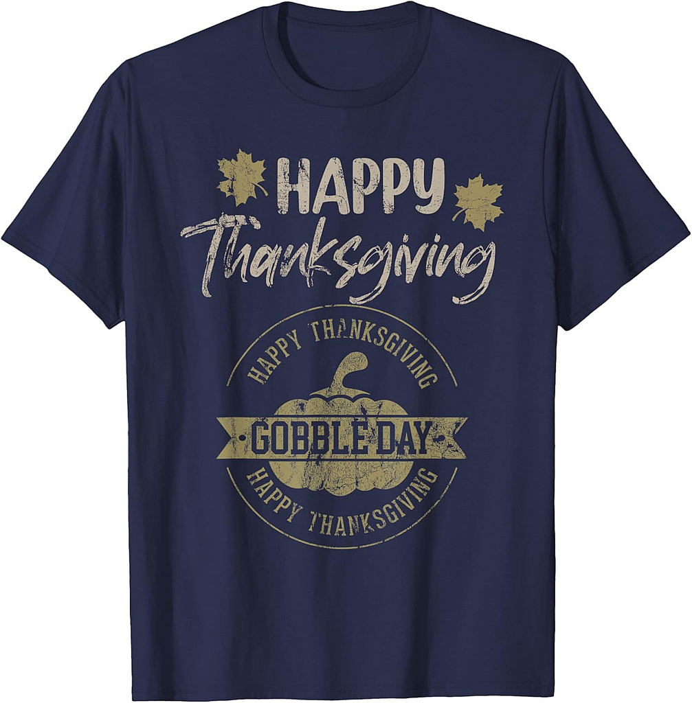 Thanksgiving Shirts For Men Fall Fashion Gobble Day T-Shirt