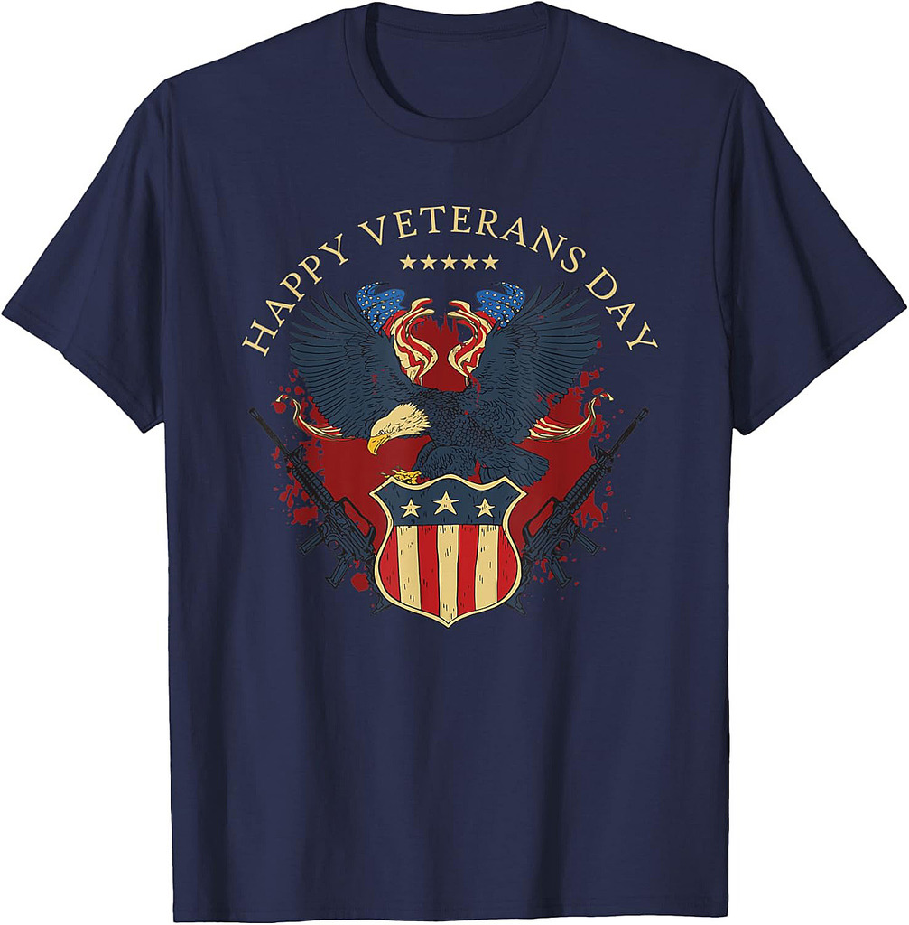 Happy Veterans Day USA America Flag Freedom Patriotic T-Shirt