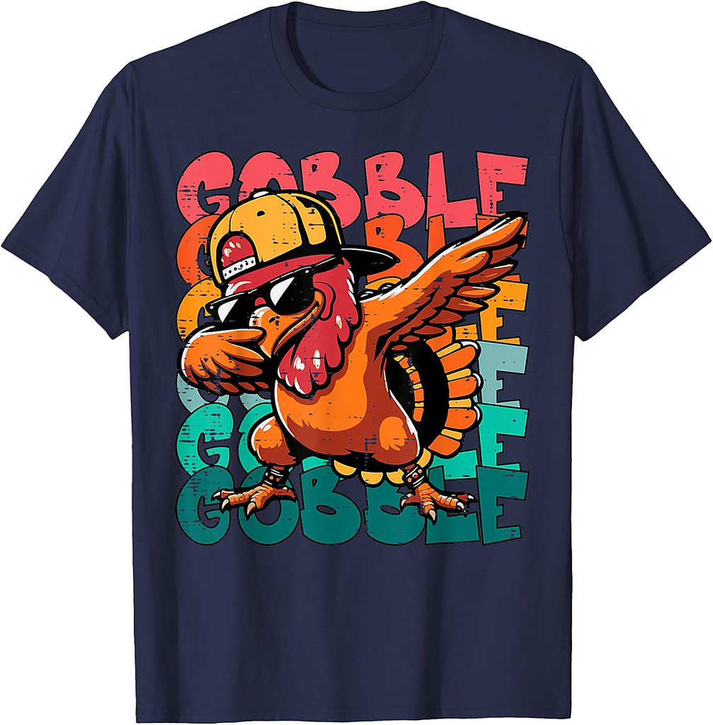 Thanksgiving Turkey Dab Gobble Funny Toddler Boys Youth T-Shirt