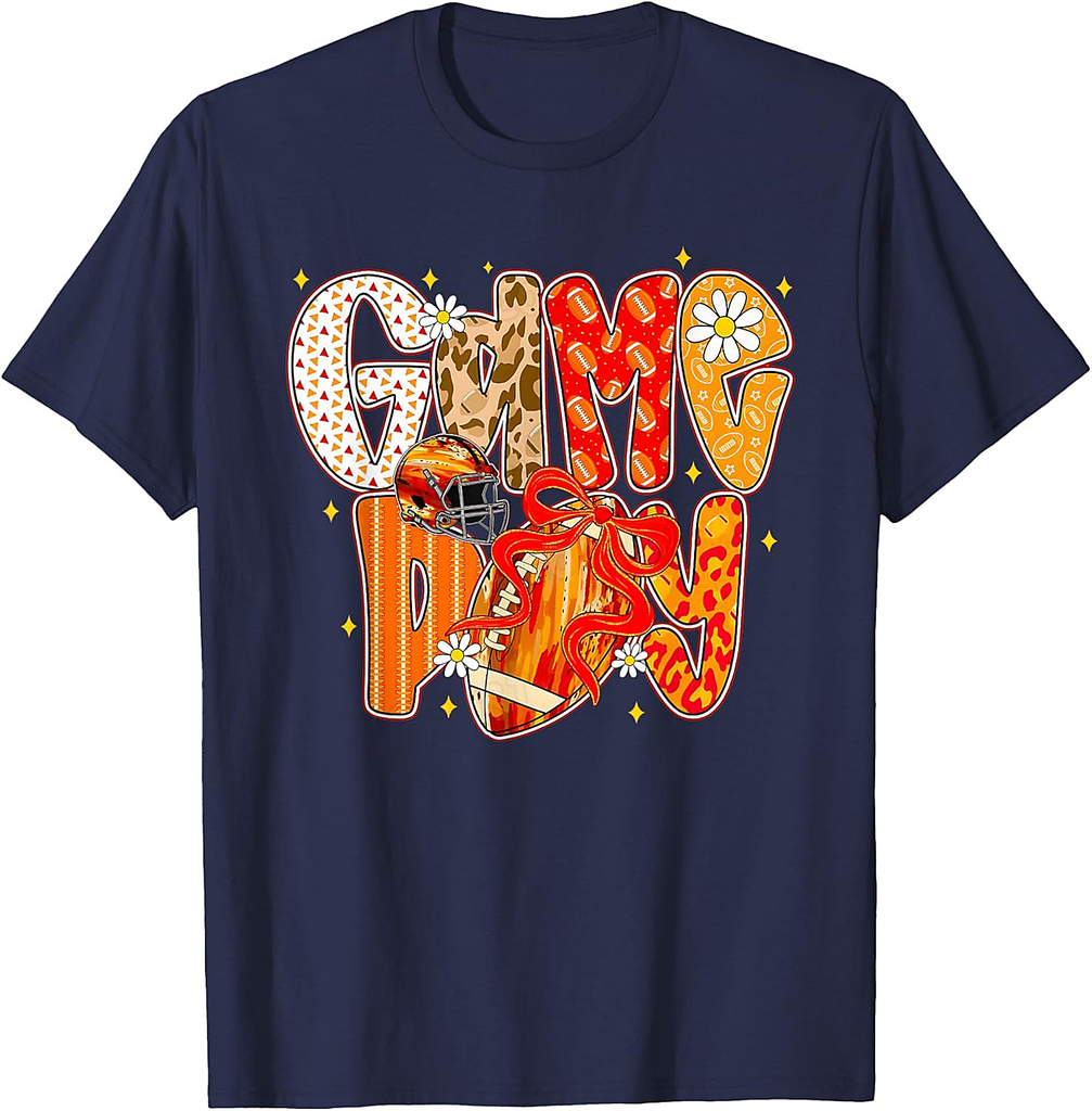 Coquette Bow Football Fall Game Day Vibes Thanksgiving T-Shirt
