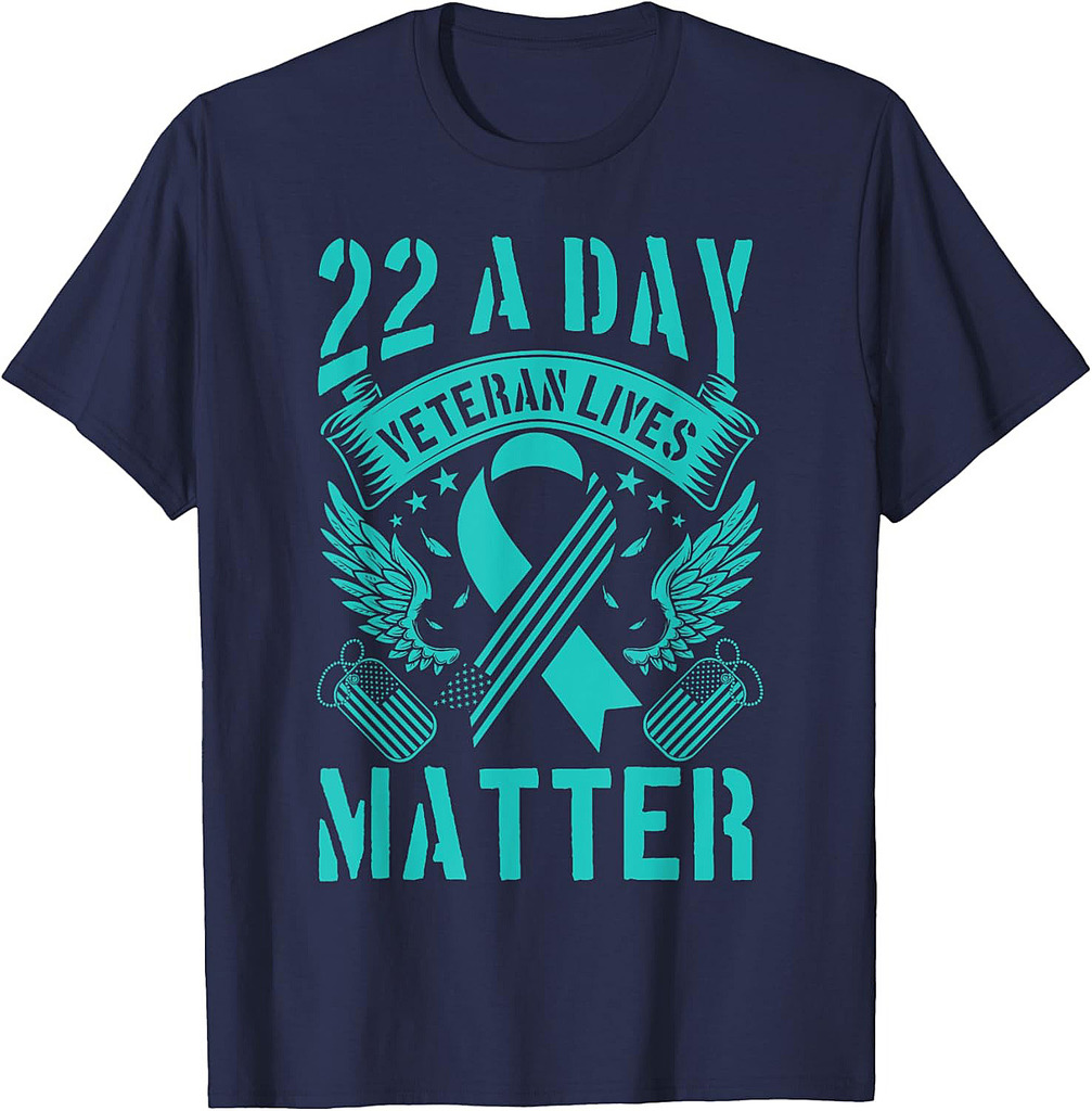 22 A Day Is 22 Too Many Veteran Suicide Awareness T-Shirt