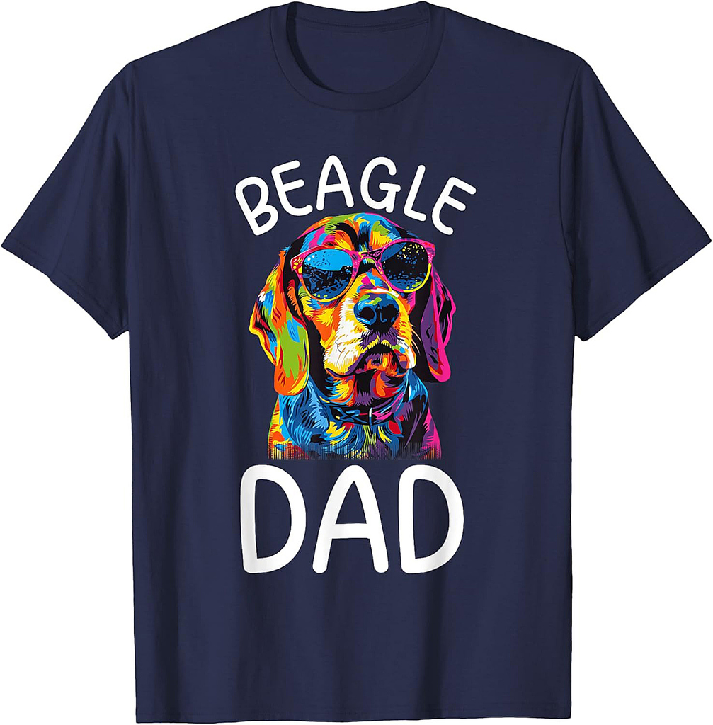 Beagle Lovers Pop Art Design Beagle Dad T-Shirt