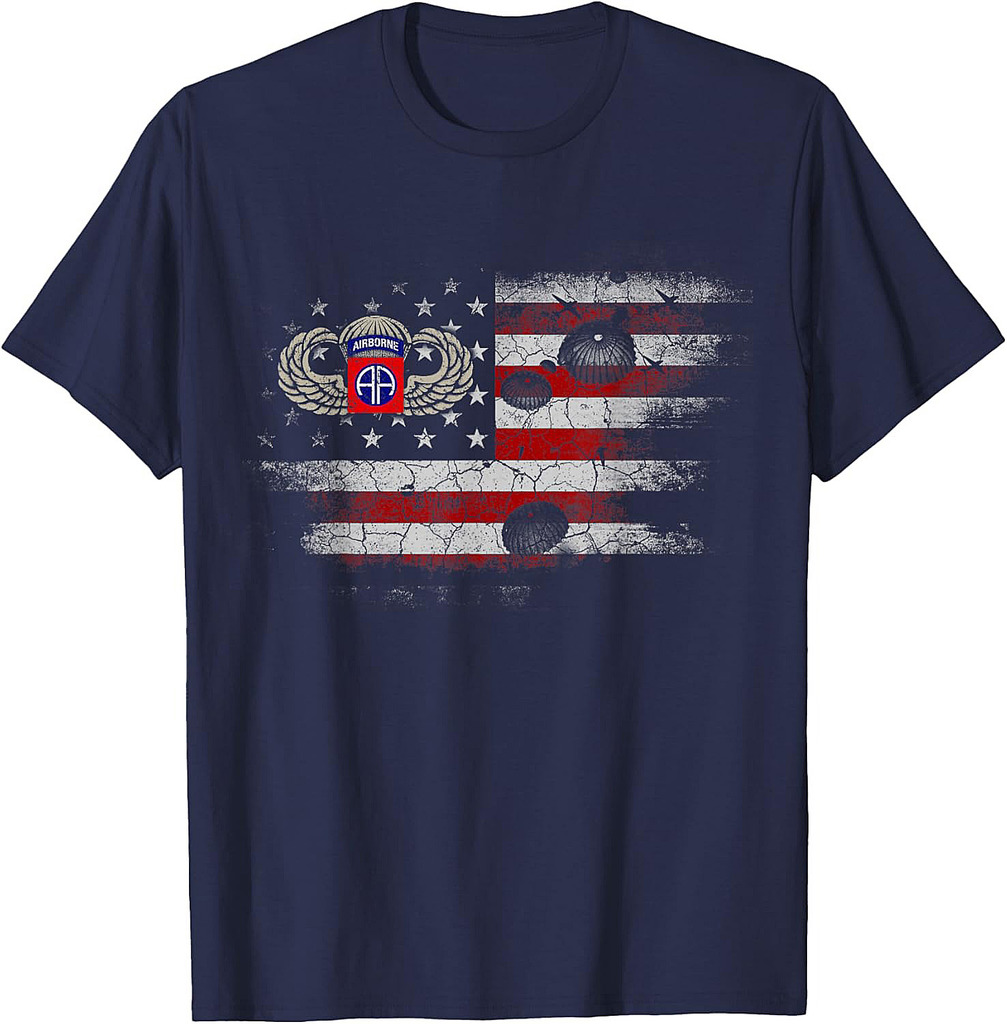 82nd Army Airborne Division Flag Tshirt, Veterans Day Gift T-Shirt