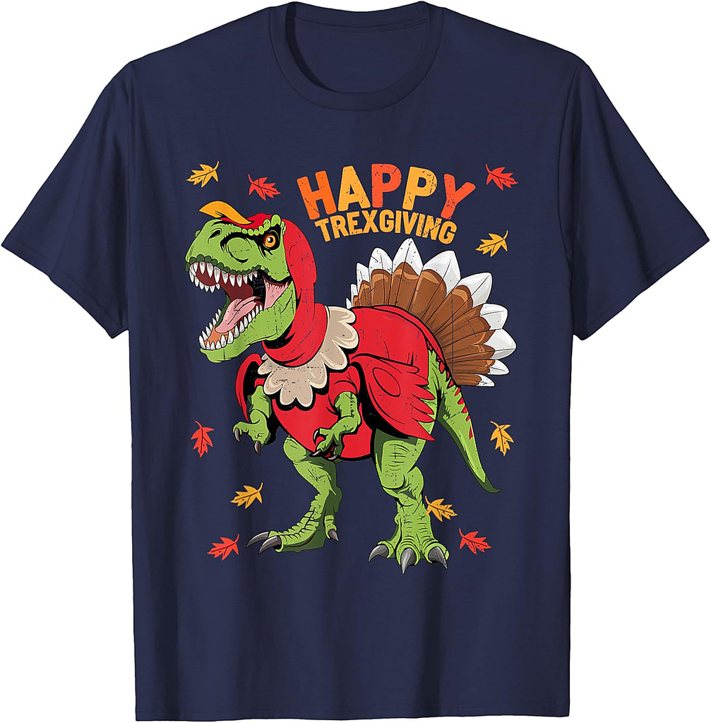 Happy Trexgiving T Rex Dinosaur Turkey Thanksgiving Boys Men T-Shirt