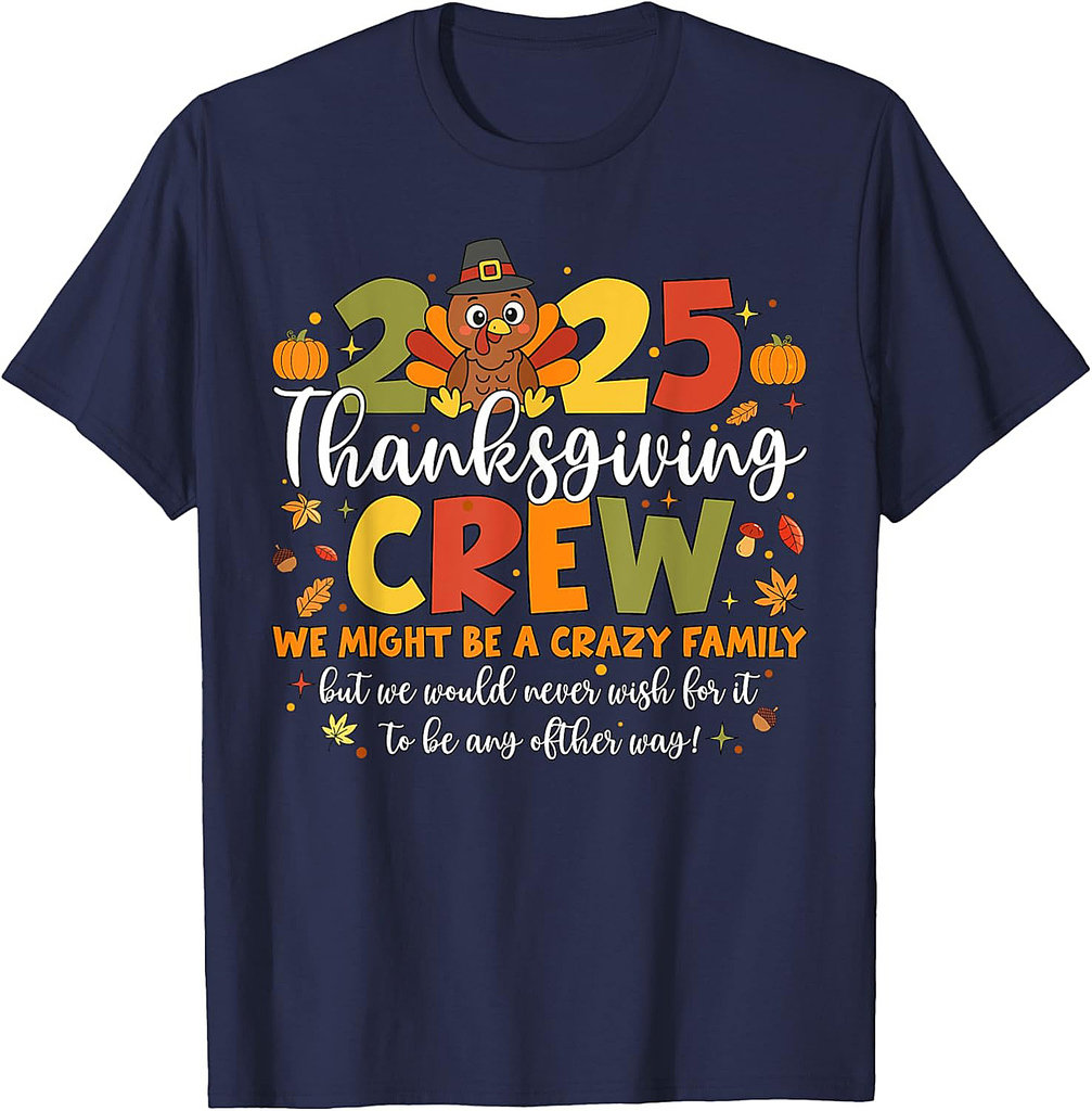 Family Thanksgiving 2025 Thanksgiving Crew Turkey Matching T-Shirt