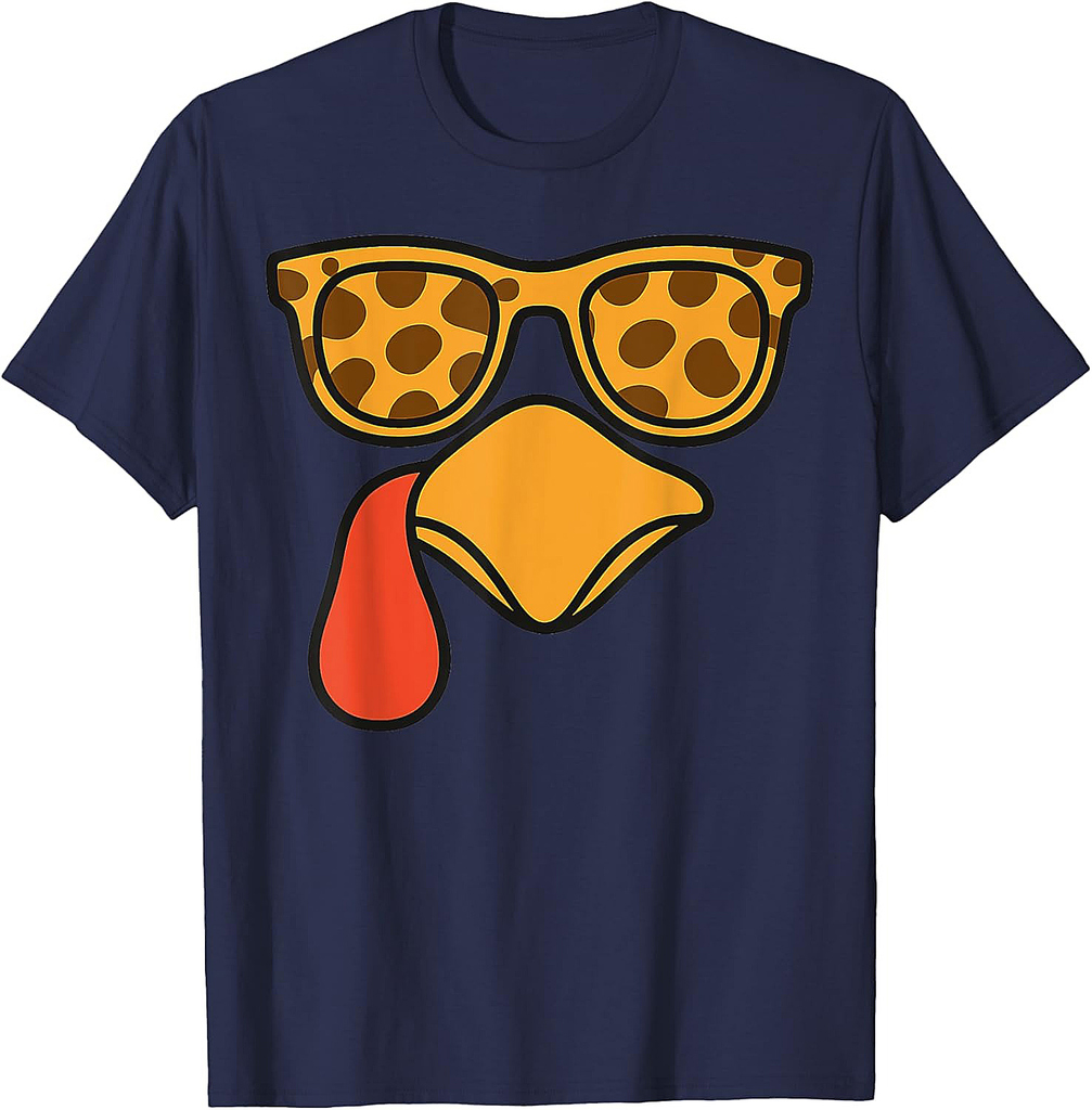 Funny Turkey Face Sunglasses Thanksgiving T-Shirt