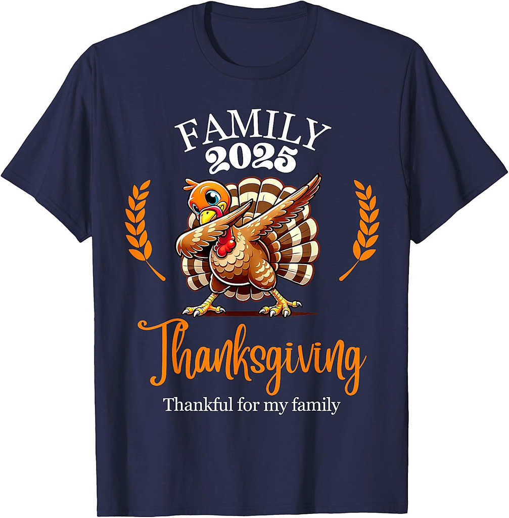 Family Thanksgiving 2025 Thankful For My Tribe Group Autumn T-Shirt