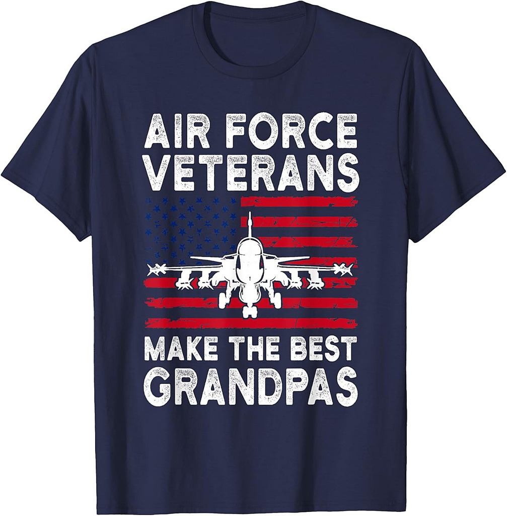 American Flag Air Force Veteran Makes best grandpa T-Shirt