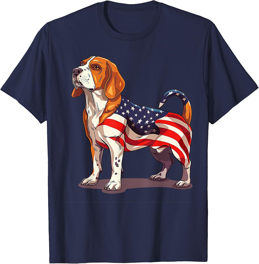 Beagle Dog 4th of July American Flag Beagle Gifts for Women T-Shirt