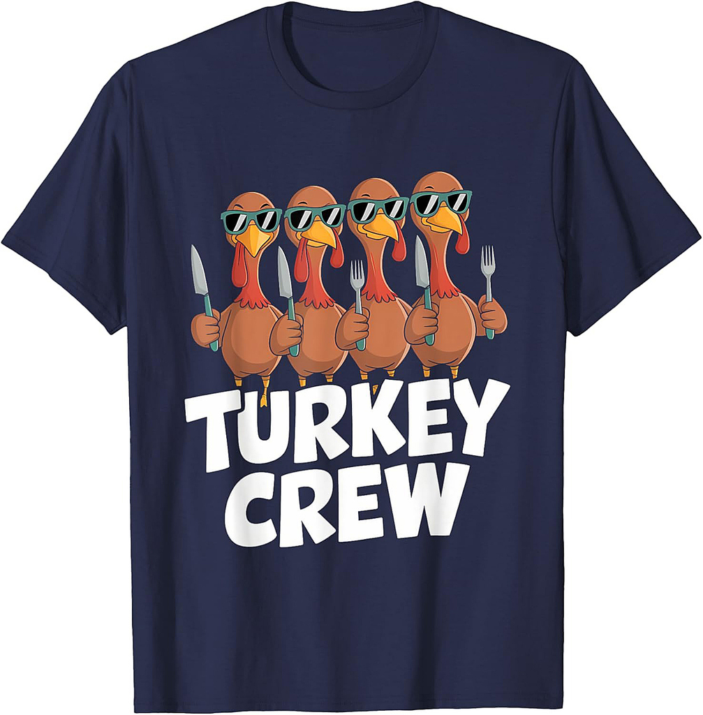 Thanksgiving Dinner Turkey Crew T-Shirt