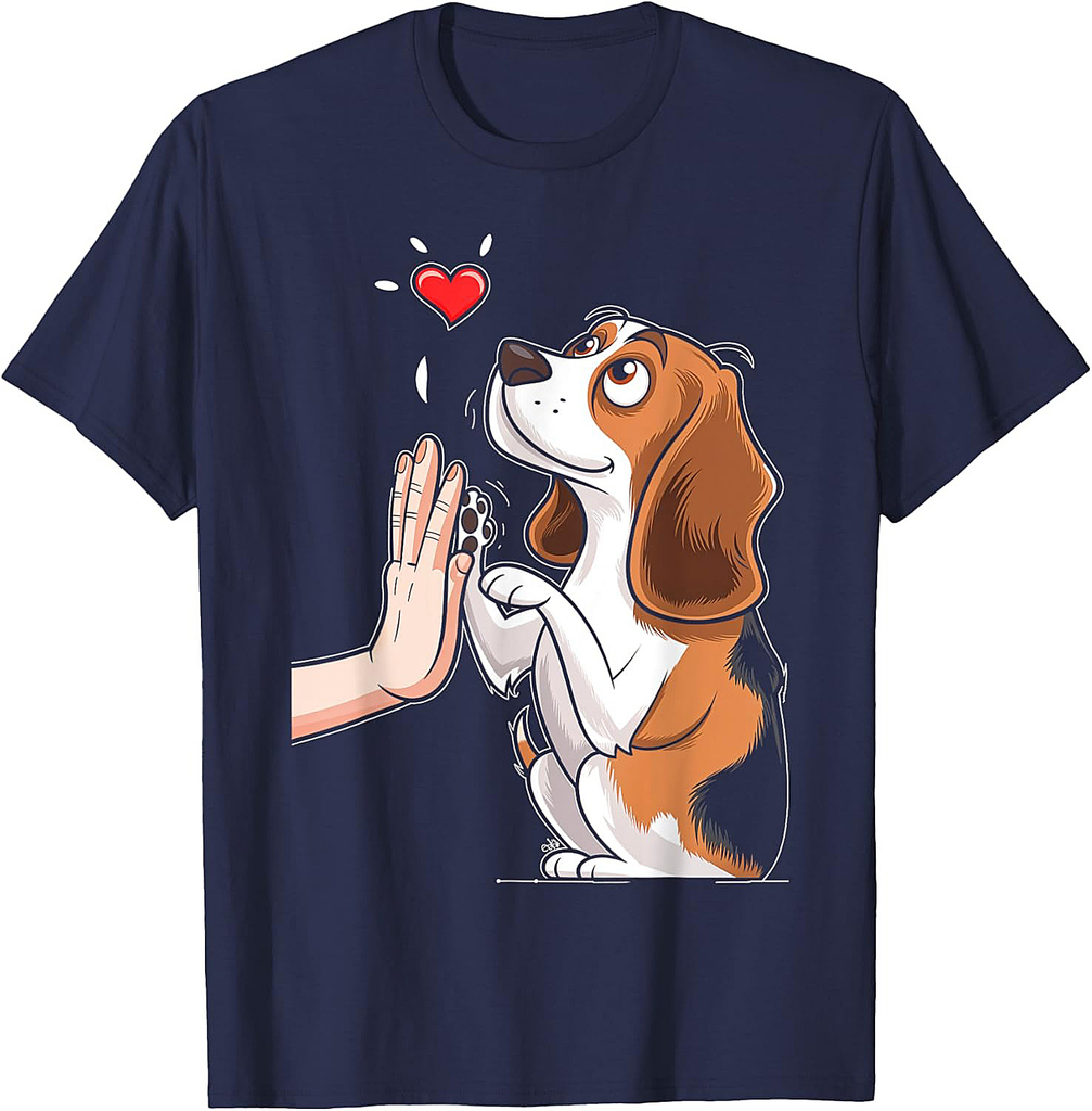 Beagle Love Heart Dog Paw Companionship Animals T-Shirt