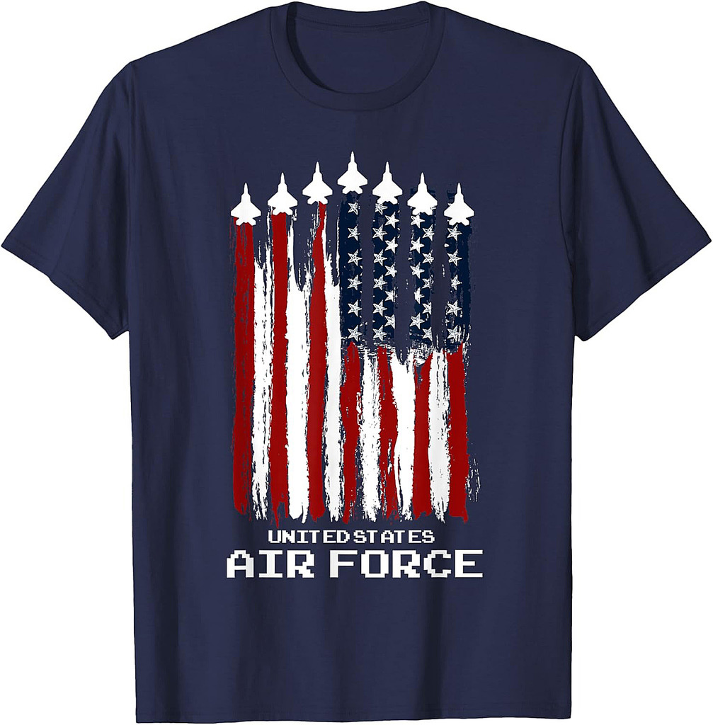Vintage US Air Force Veterans USA American Flag 4th of July T-Shirt