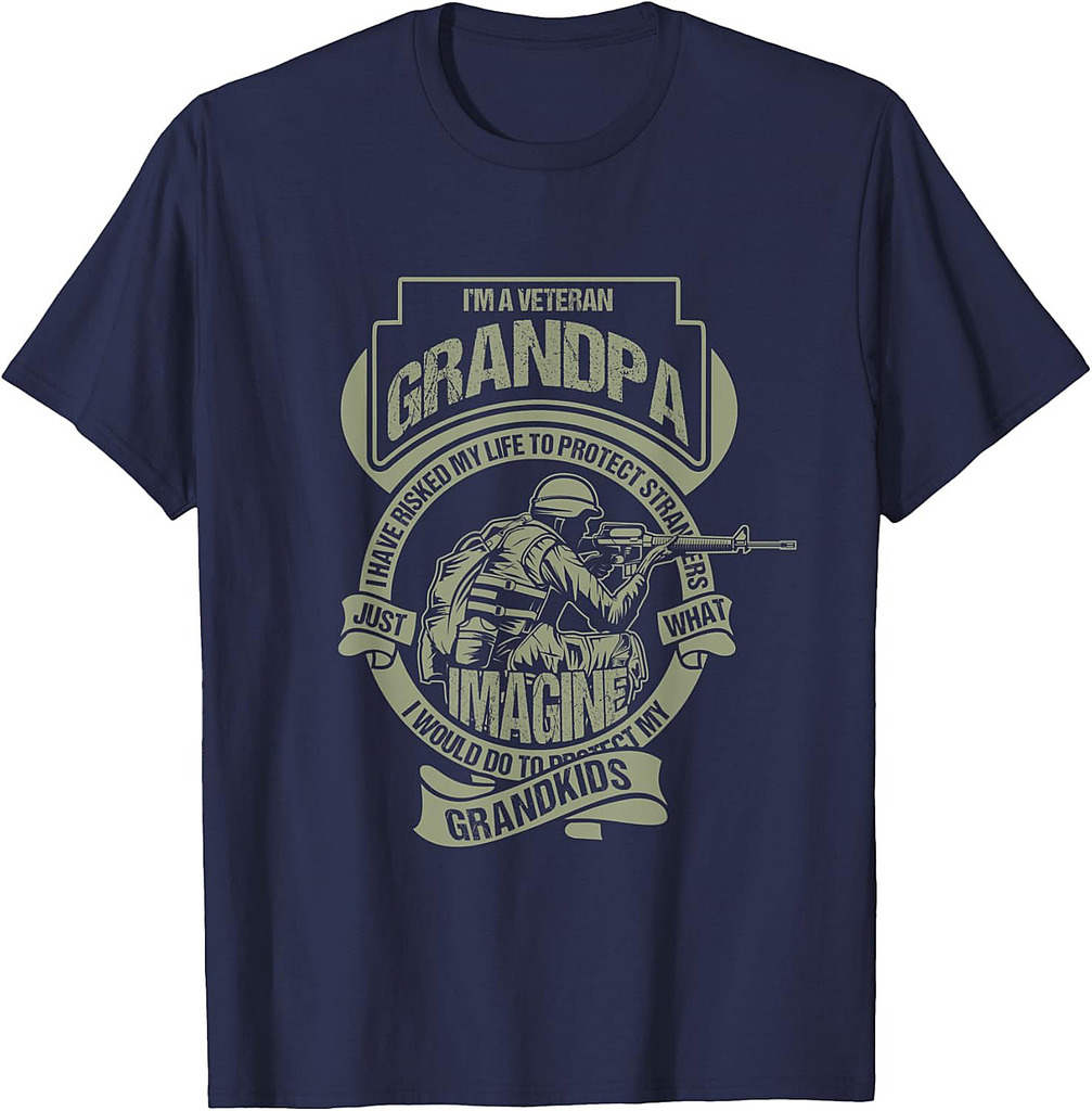 4 July I Veteran Grandad Veterans Independence Day T-Shirt