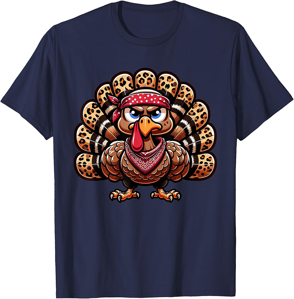 Leopard Turkey Day Autumn Fall Season 2025 Thanksgiving T-Shirt