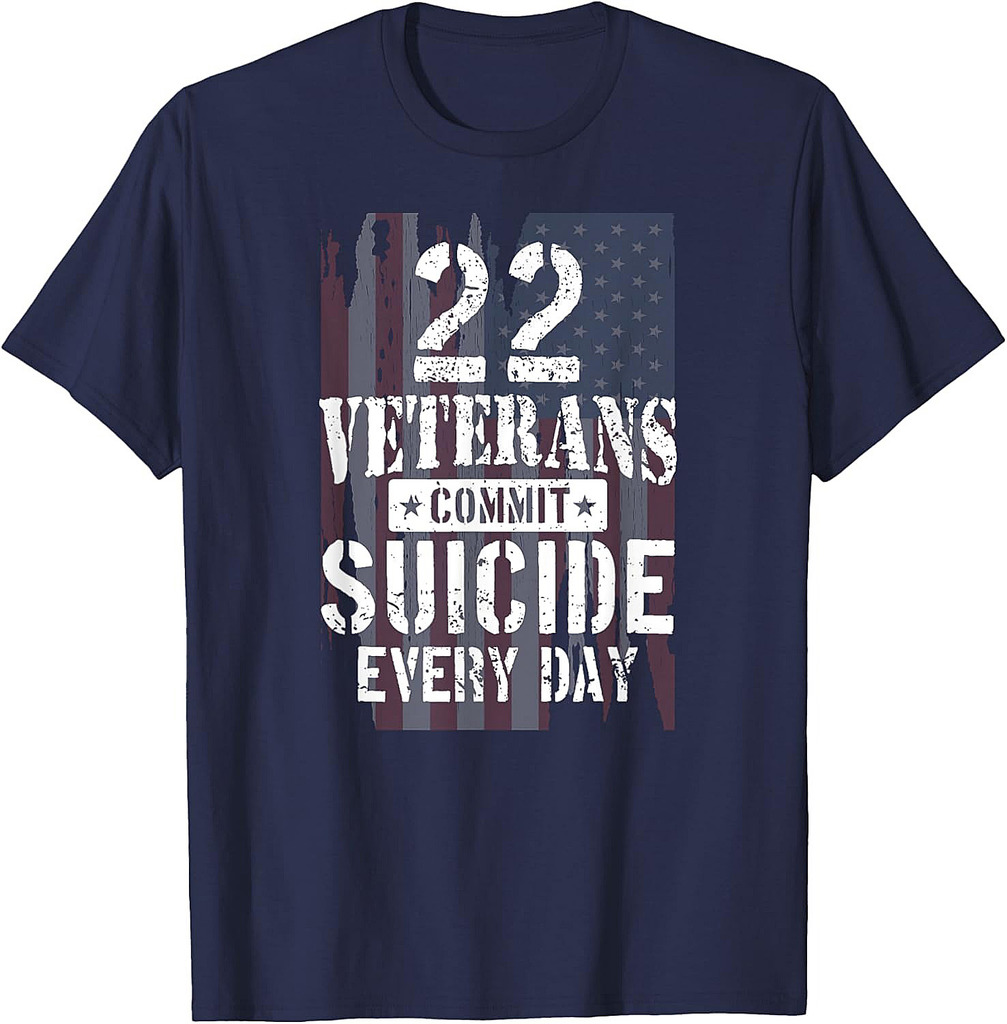 22 Veterans Commit Suicide Every Day American Flag T-Shirt