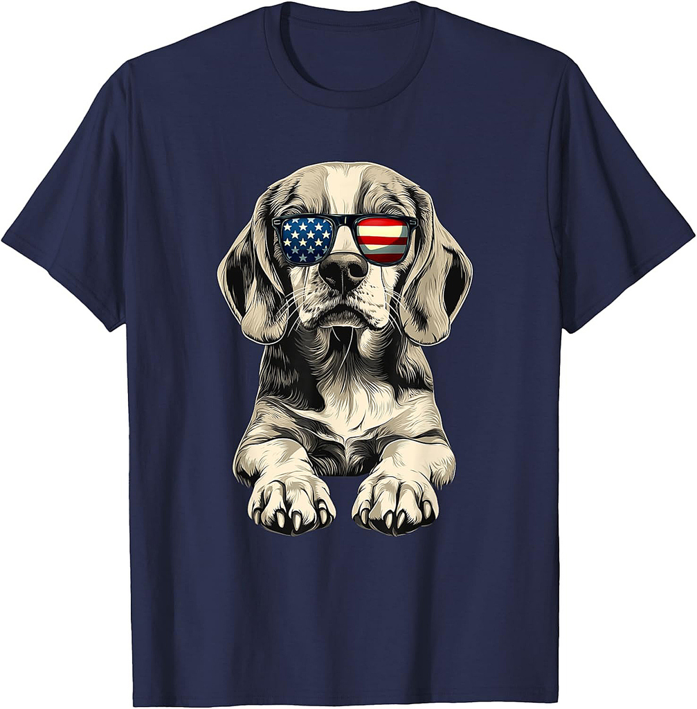 Patriotic Beagle Dog Usa Flag 4Th Of July Beagle  T-Shirt