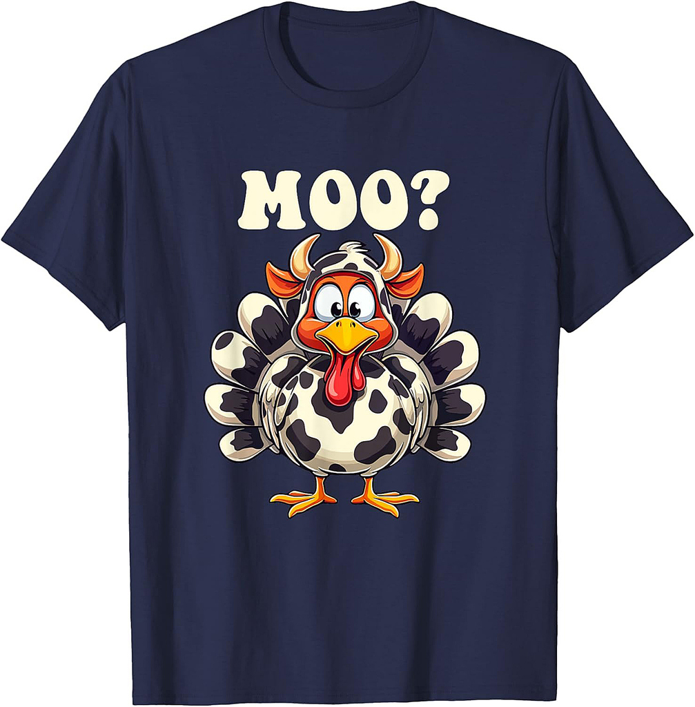 Turkey Moo Funny Thanksgiving Men Women T-Shirt