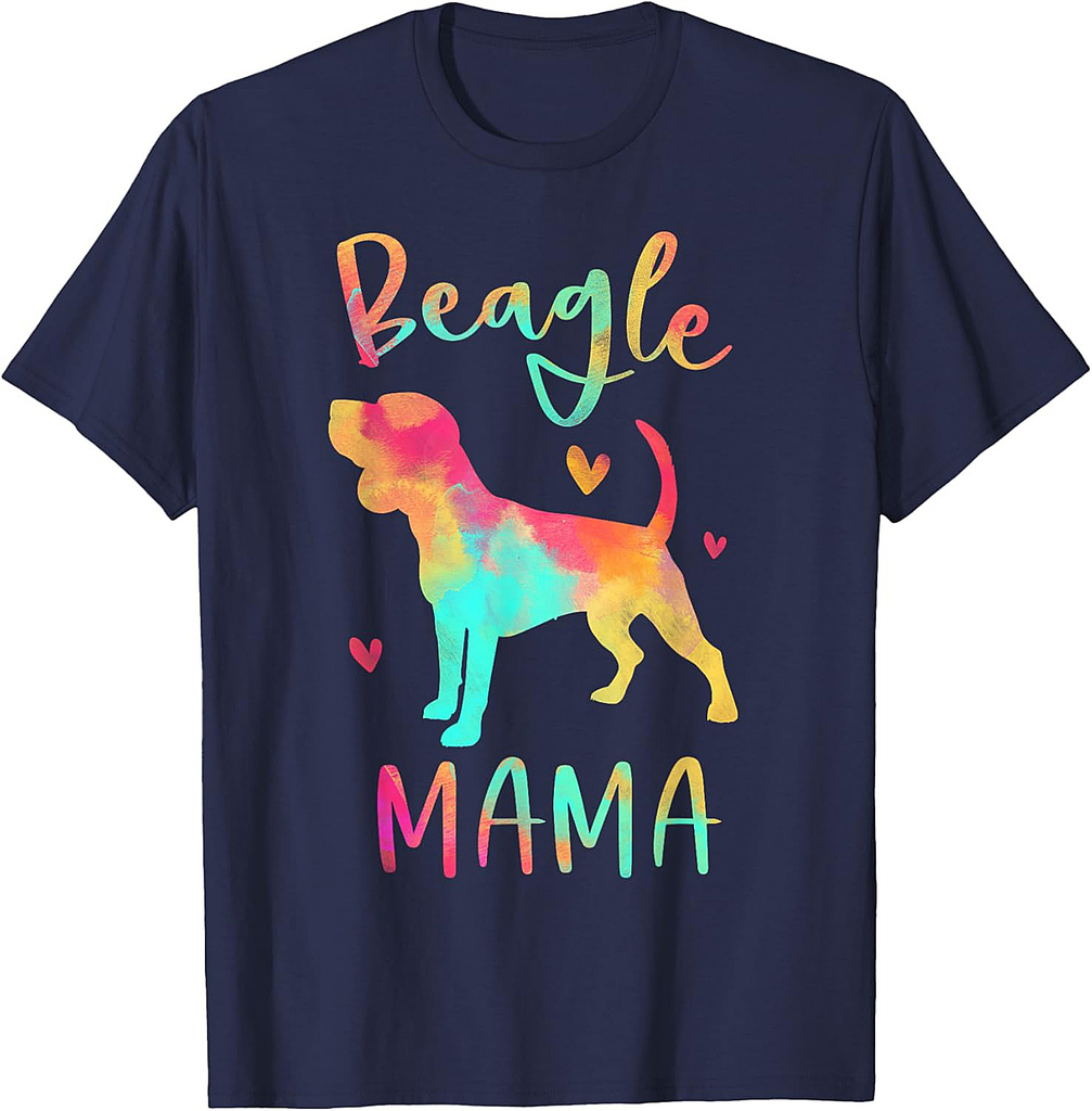Beagle Mama Colorful Beagle Gifts Dog Mom T-Shirt