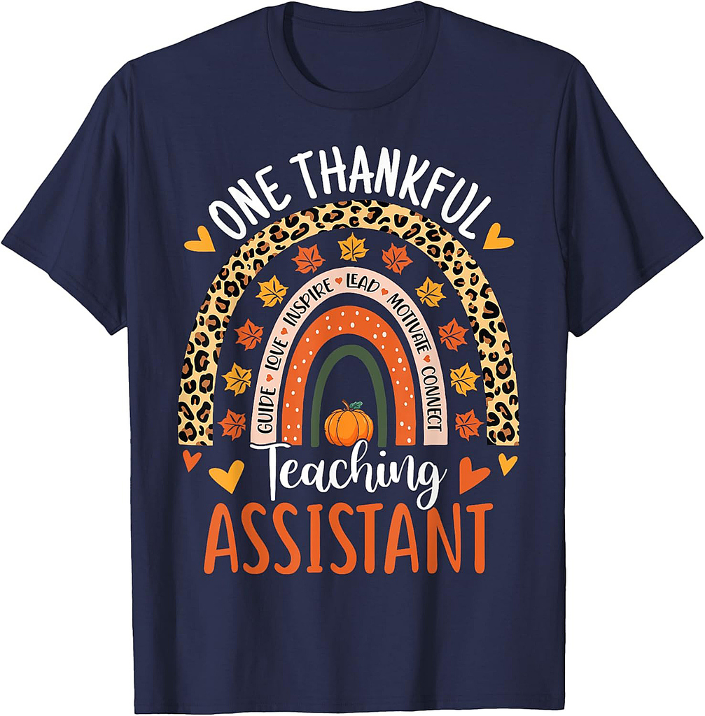 One Thankful Teaching Assistant Thanksgiving Teacher Aide T-Shirt