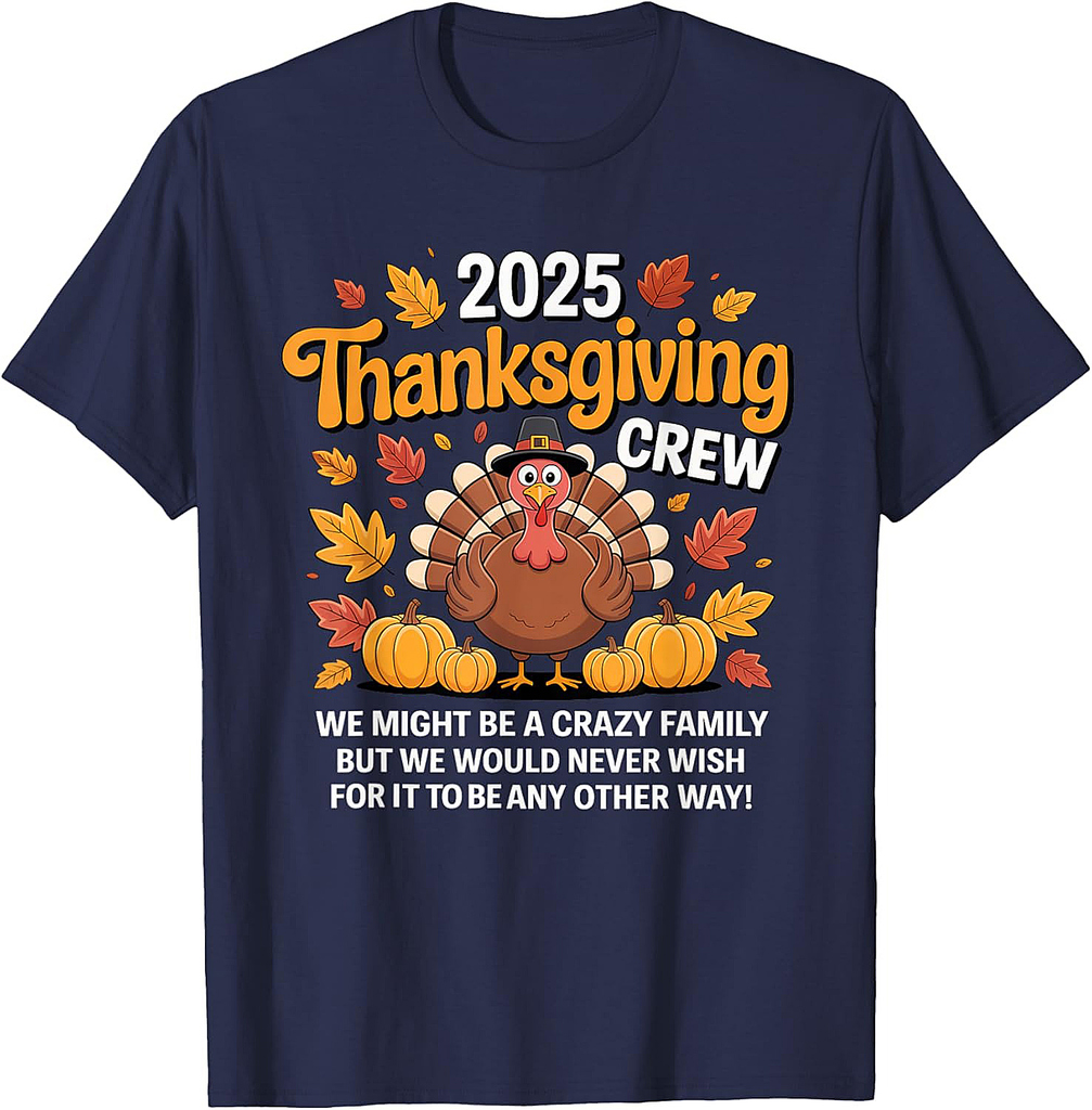 Family Thanksgiving 2025 Thanksgiving Crew Turkey Matching T-Shirt