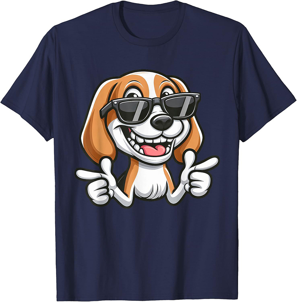 Cool Cute Beagle Cartoon Dog T-shirt