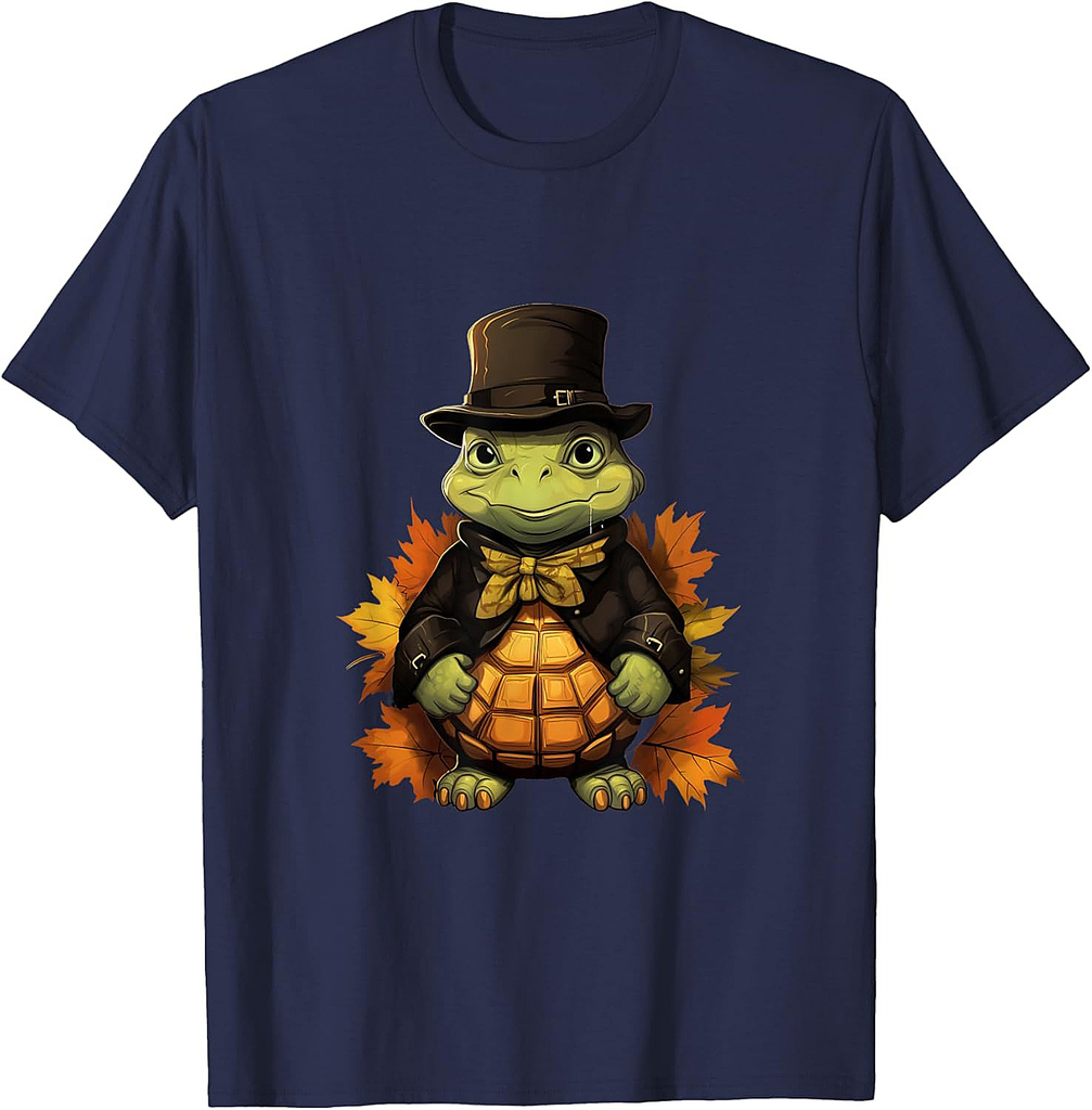 Thanksgiving Day Sea Turtle Pilgrim Fall Autumn Halloween T-Shirt