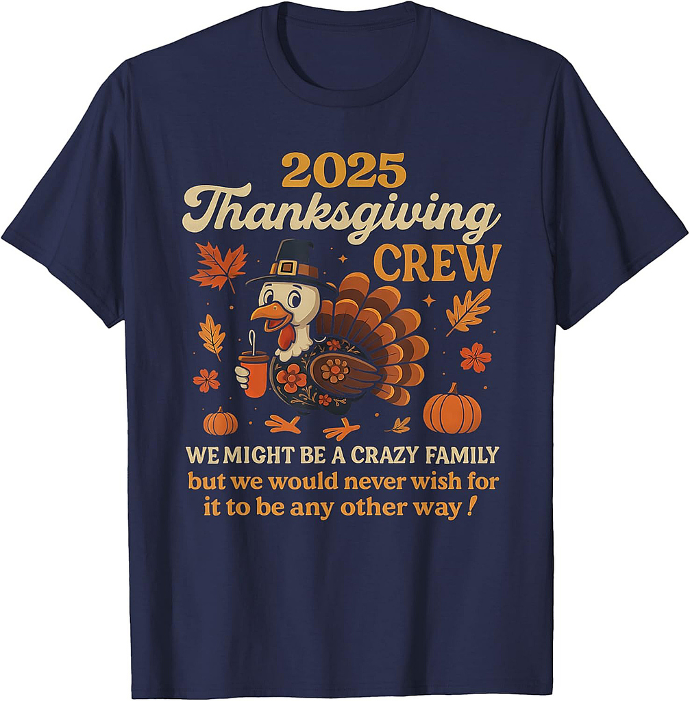 Family Thanksgiving 2025 Thanksgiving Crew Turkey Matching T-Shirt