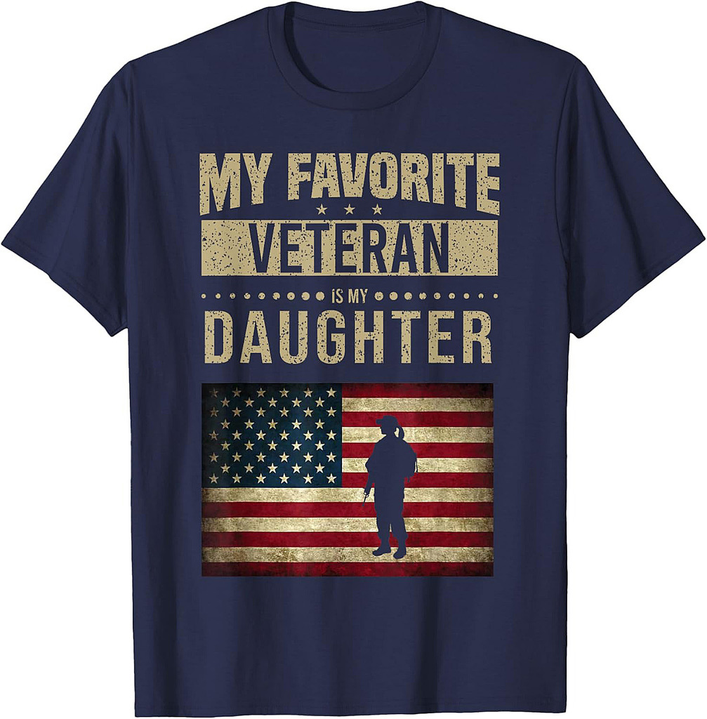 My Favorite Veteran Is My Daughter American Flag Veteran Day T-Shirt
