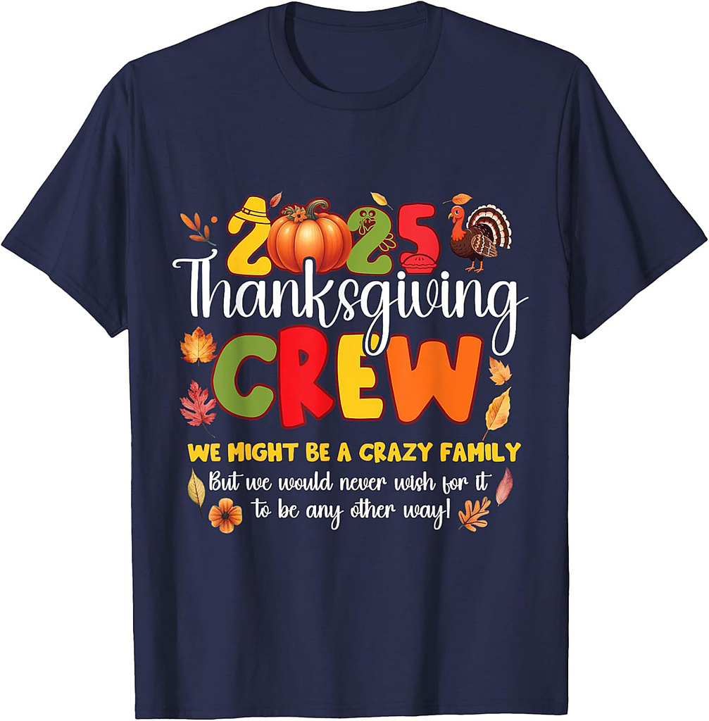Family Thanksgiving 2025 Thanksgiving Crew Turkey Matching T-Shirt