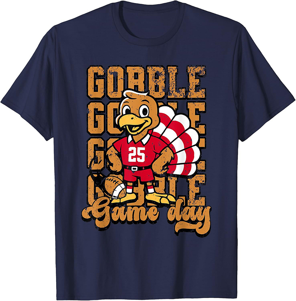 Thanksgiving Football Gobble Gobble Game Day Men Apparel T-Shirt