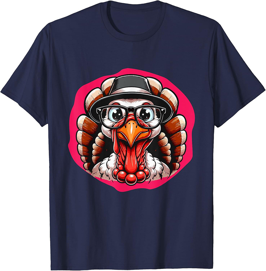 Thanksgiving Hipster Turkey with Glasses 01 T-Shirt
